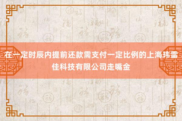 在一定时辰内提前还款需支付一定比例的上海玮雷佳科技有限公司走嘴金