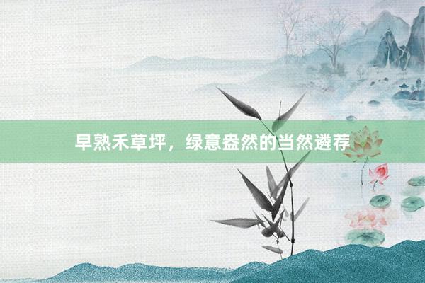 早熟禾草坪，绿意盎然的当然遴荐